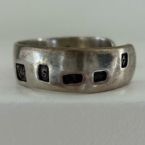 Chunky Heavy Sterling Silver Cuff  Bracelet